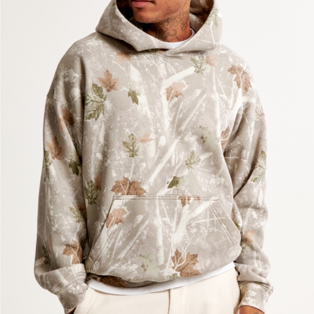 Abercrombie camo popover essential hoodie NWT